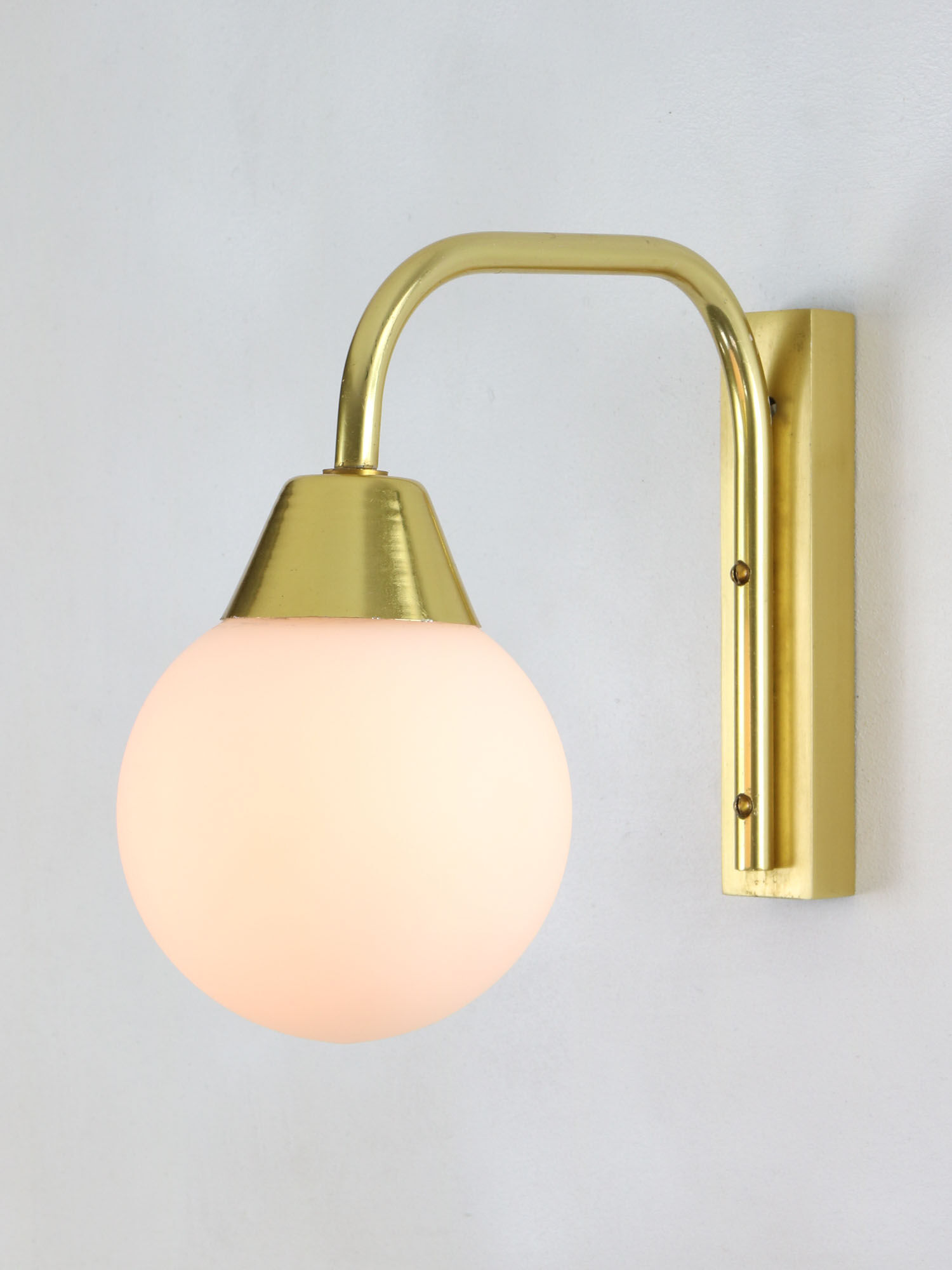 Mid century Italian Golden & Opaline Wall Lamp