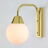 Mid century Italian Golden & Opaline Wall Lamp