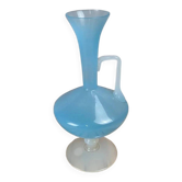Blue opaline vase on a stand – vintage