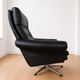 Vintage Danish mid-century black leather swivel chair 1970s