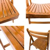 Lot de 2 chaises pliantes vintage en bois, design danois