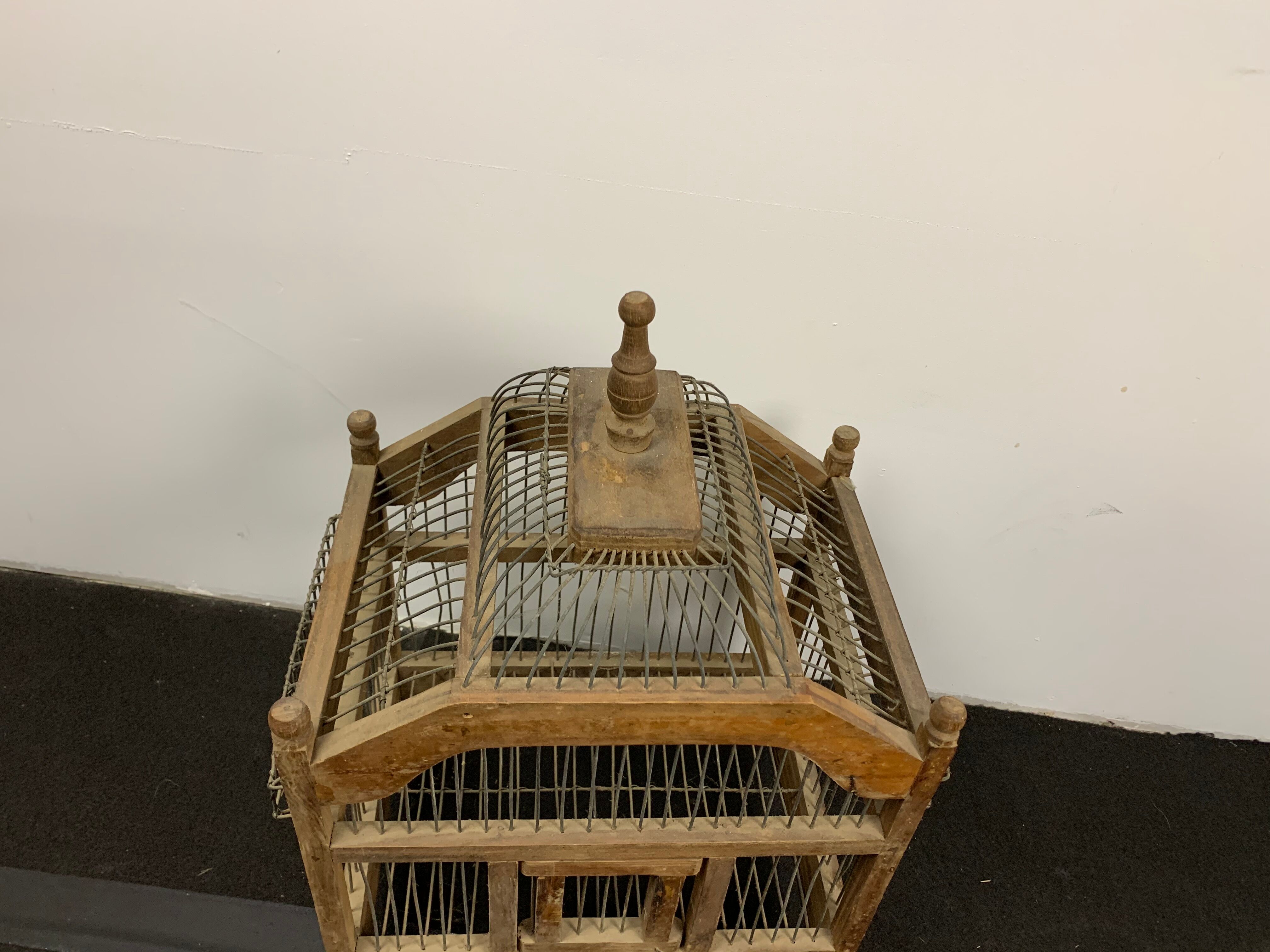Wooden birdcage