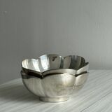 Plat, saladier ancien en métal forme fleur