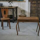 Table d’appoint en chêne et cannage 1960’s