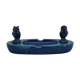 Ashtray in lapis lazuli, cut and polished, OWL/owl, stone