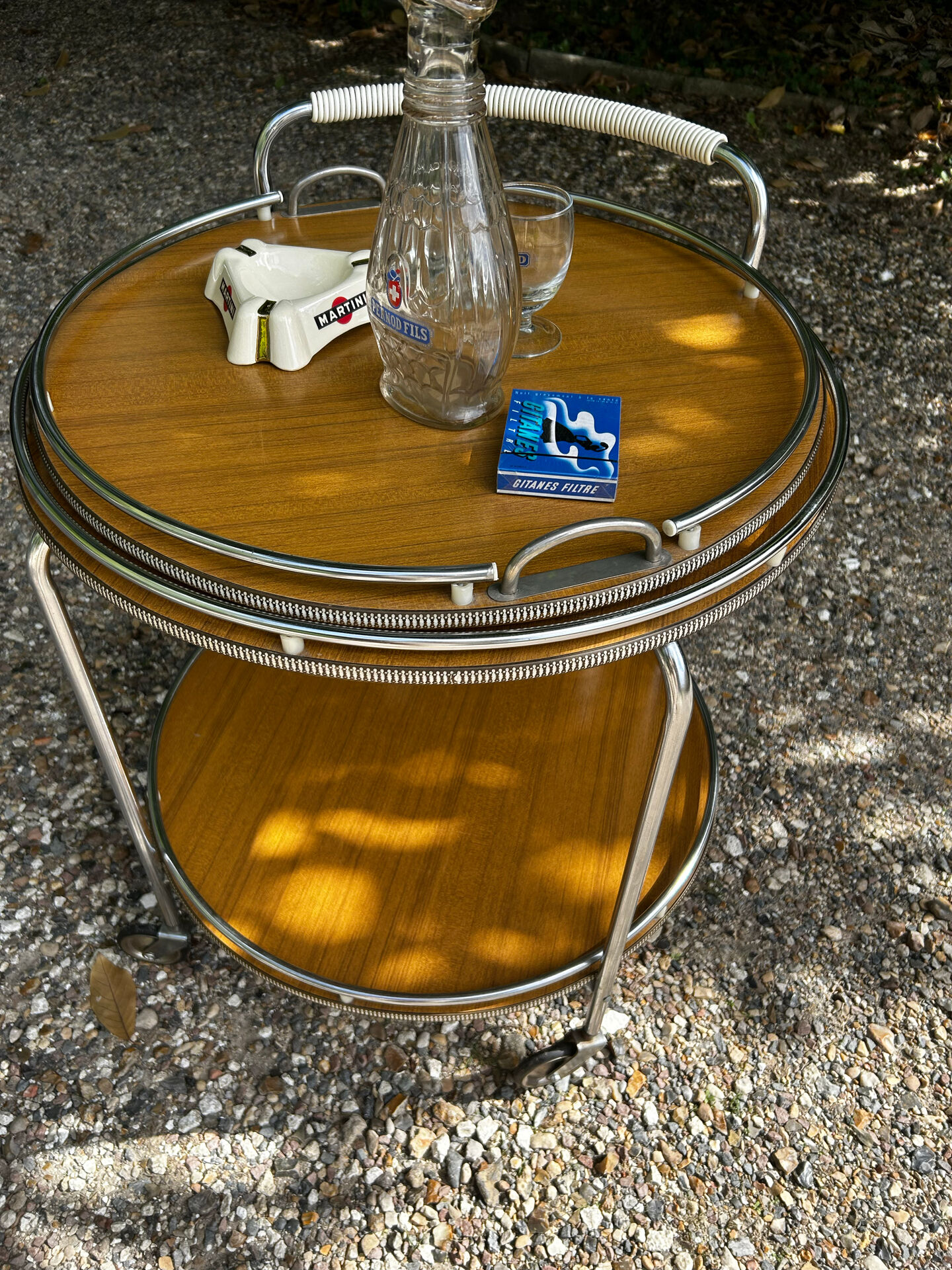 Vintage rolling bar cart from the 60s/70s.