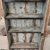Burmese teak display case with original ecru patina