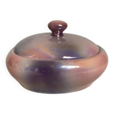 Oval box pink purple pearl iridescent 70s