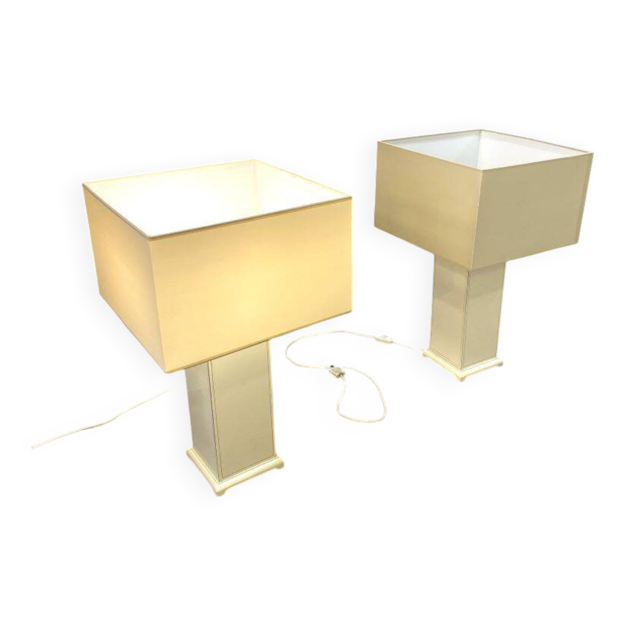 Pair of Wooden Living Room Table Lamps