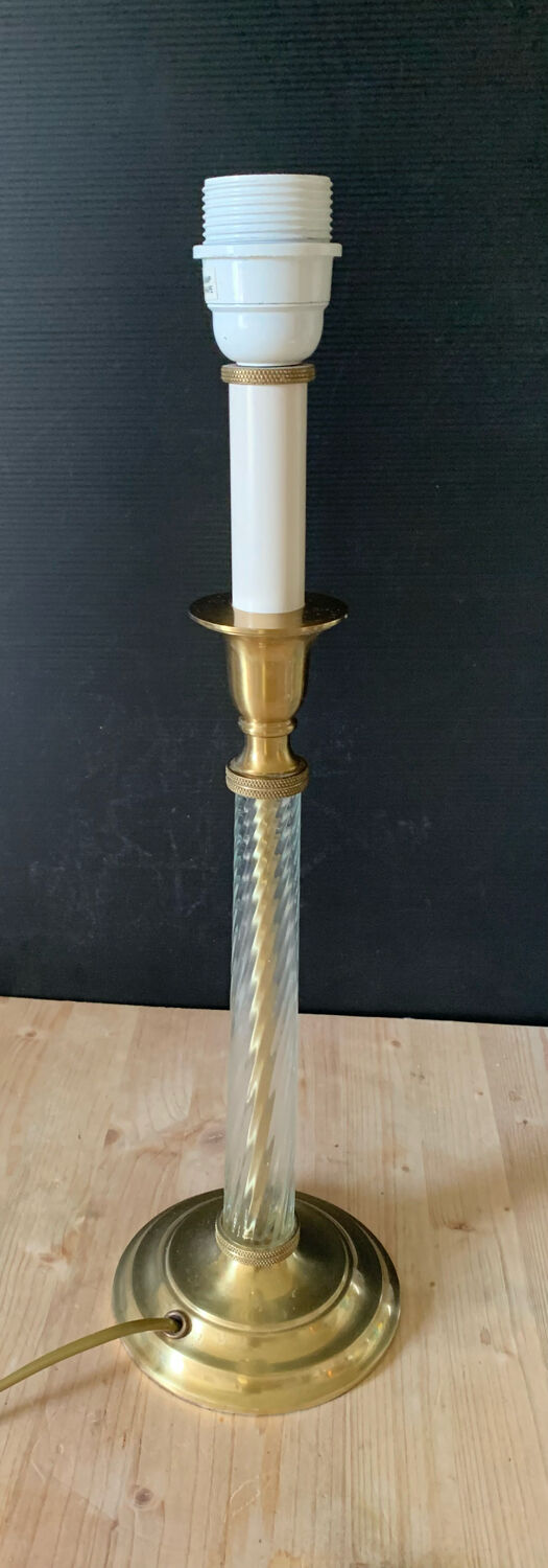 Glass and gilded metal lamp foot Laura Ashley