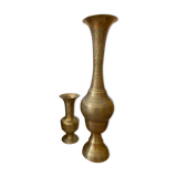 Set of 2 brass vases