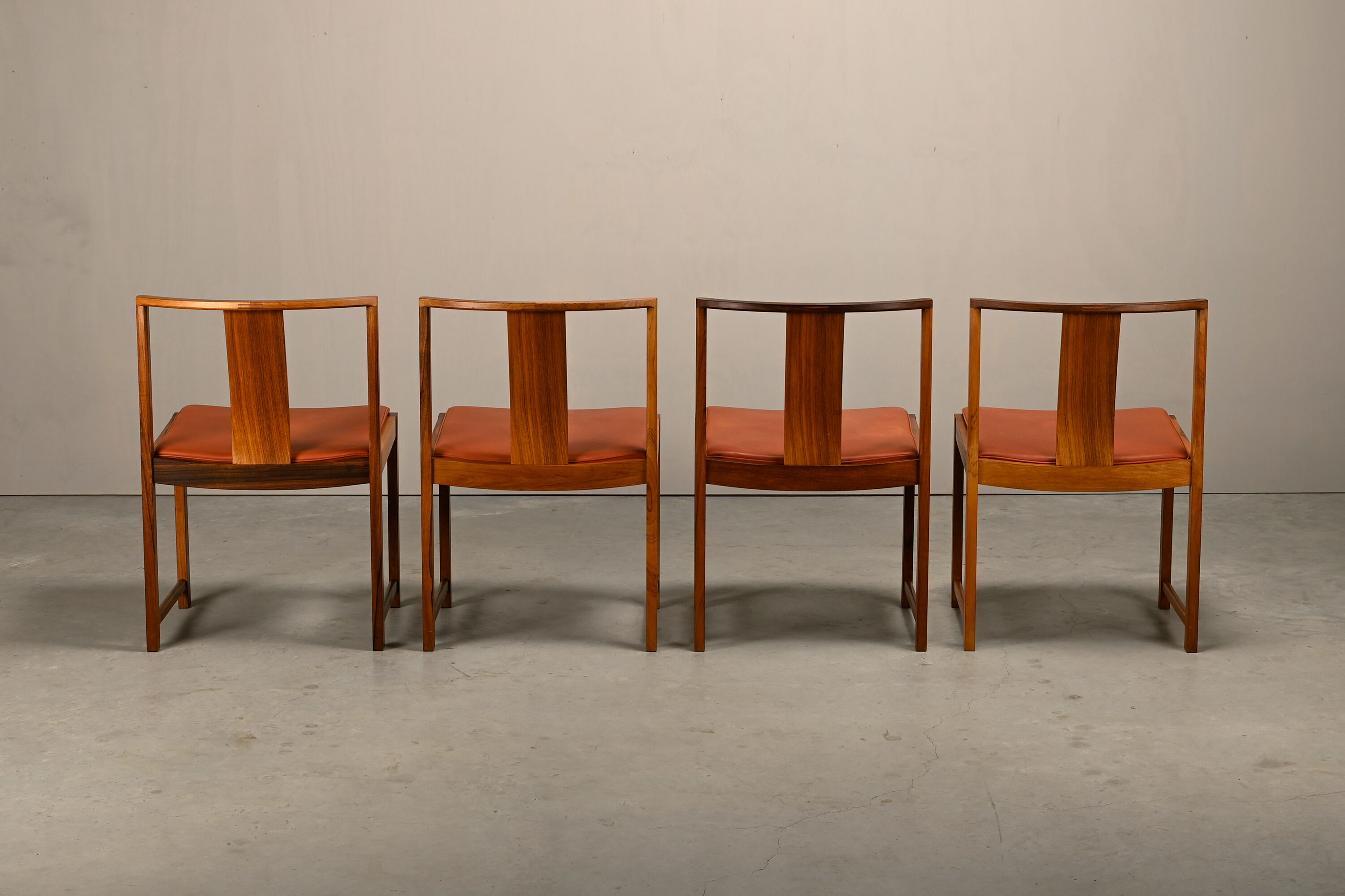 Steen Eiler Rasmussen Rosewood with leather dining chairs Model 700