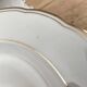 Set of 6 deep plates in fine porcelain from Bohemia with a gold rim.