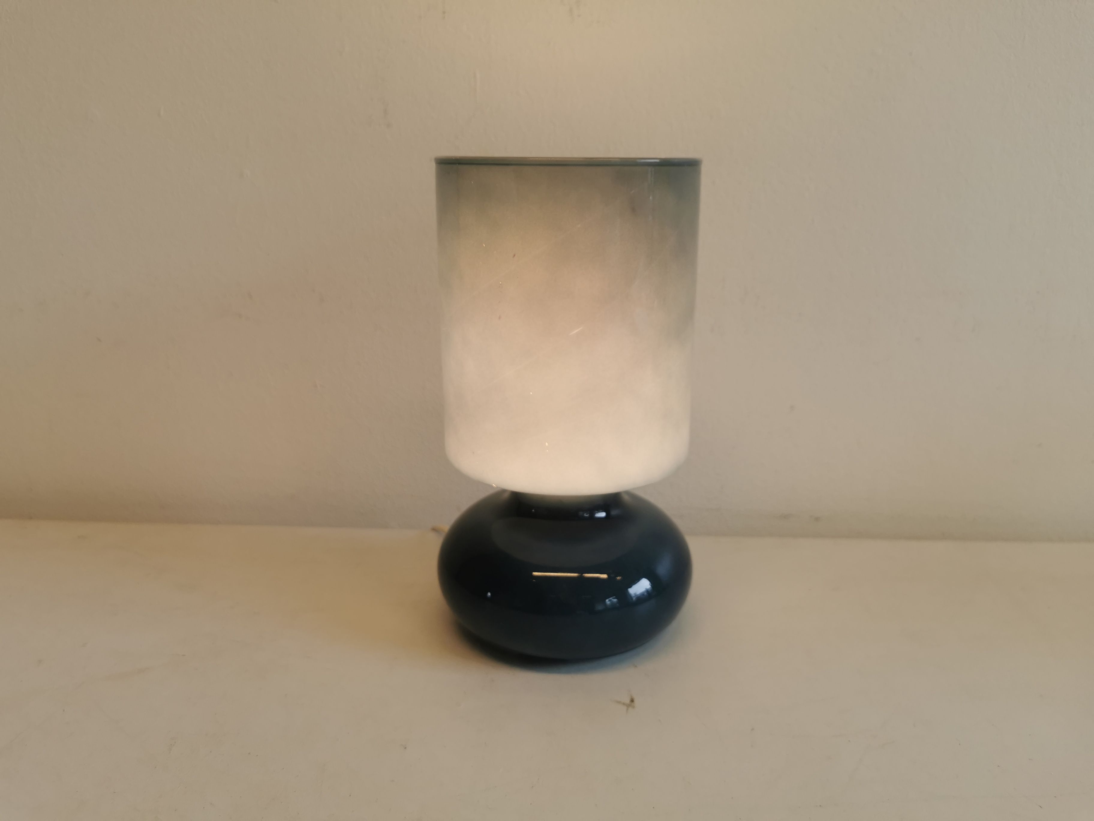 Vintage table lamp from ikea, model lykta, in petrolium blue color, from the late 90s.