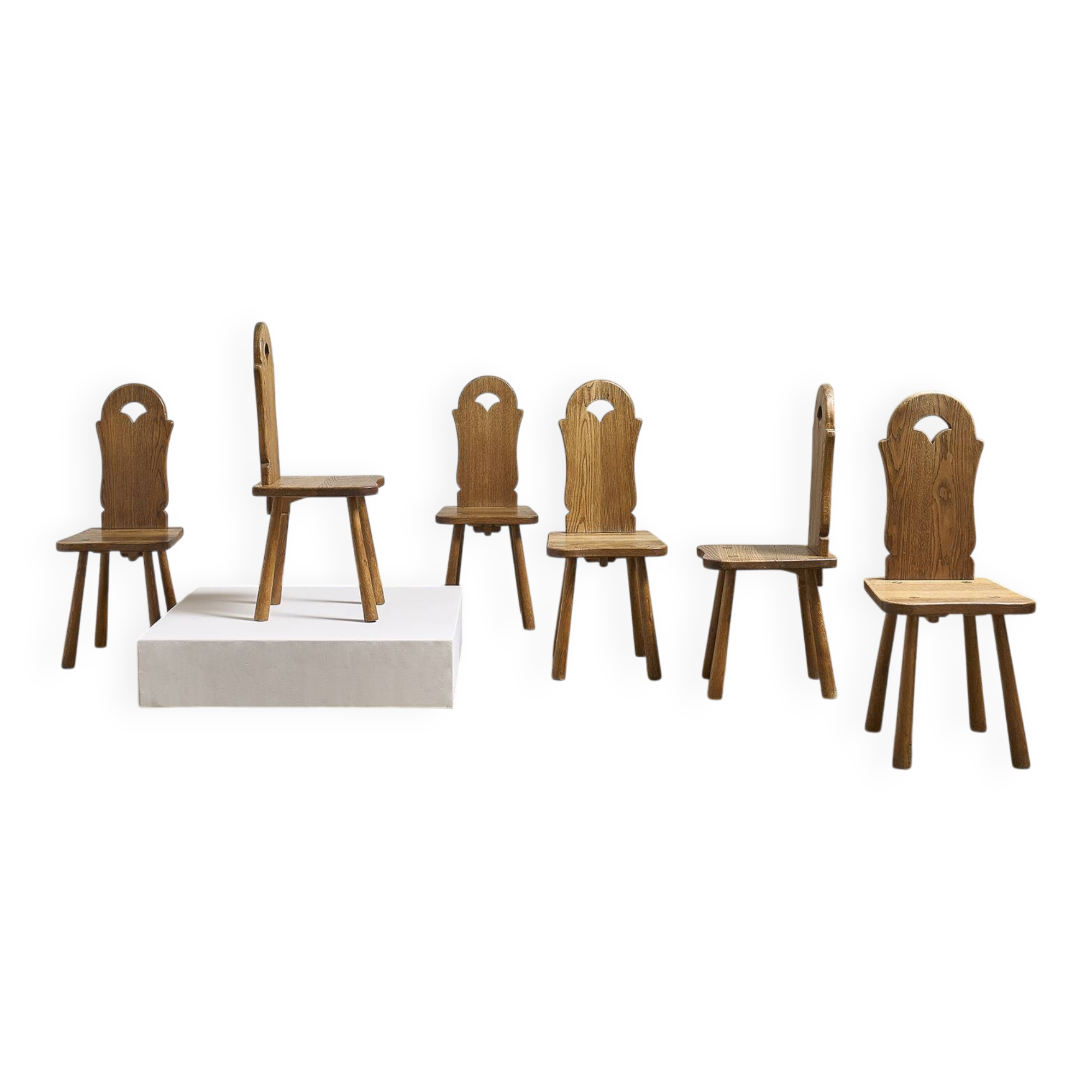 6 solid oak chairs