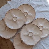 6 vintage pink oyster plates Longwy pottery
