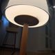 Smoked glass and wood design lamp – Scandinavian / contemporary spirit
