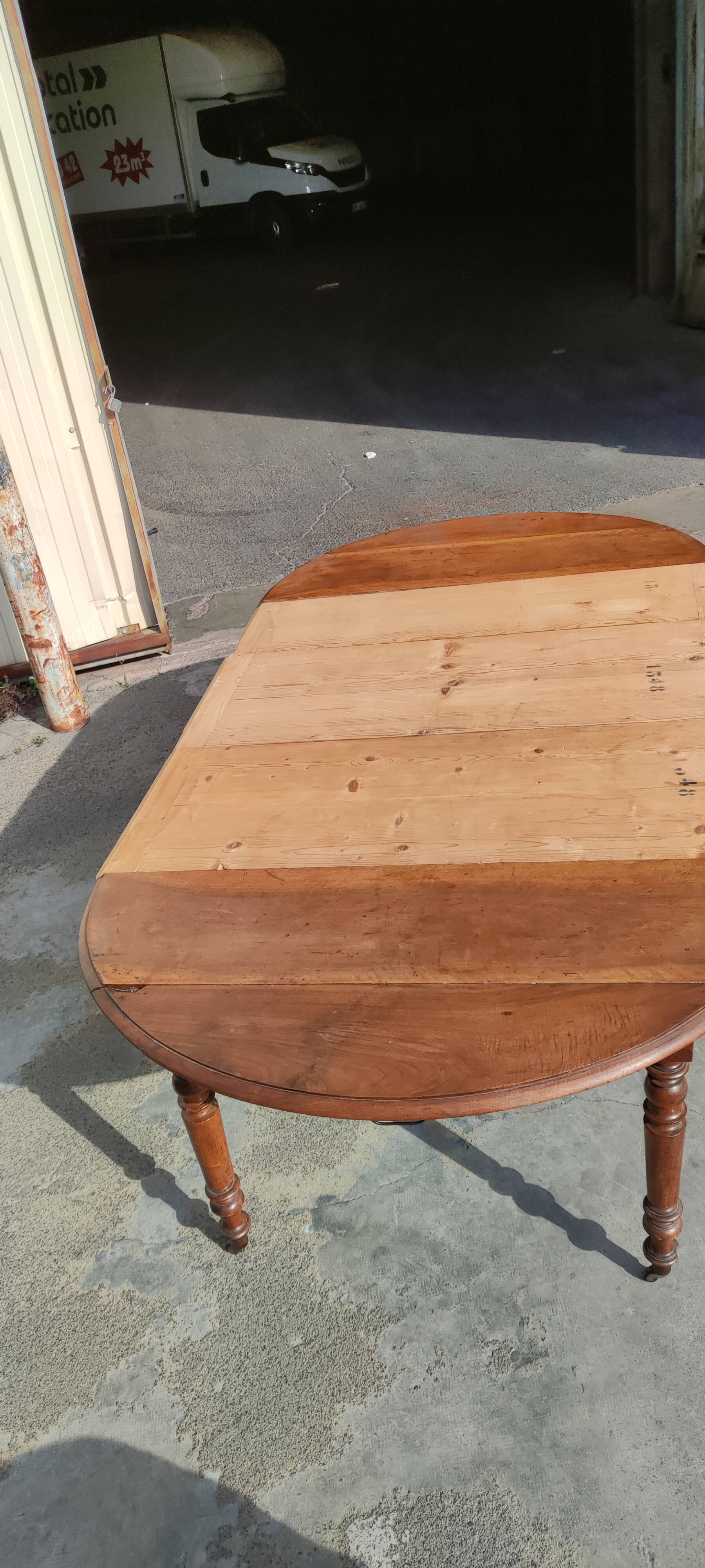 Table 6 pieds louis philippe noyer 2m25