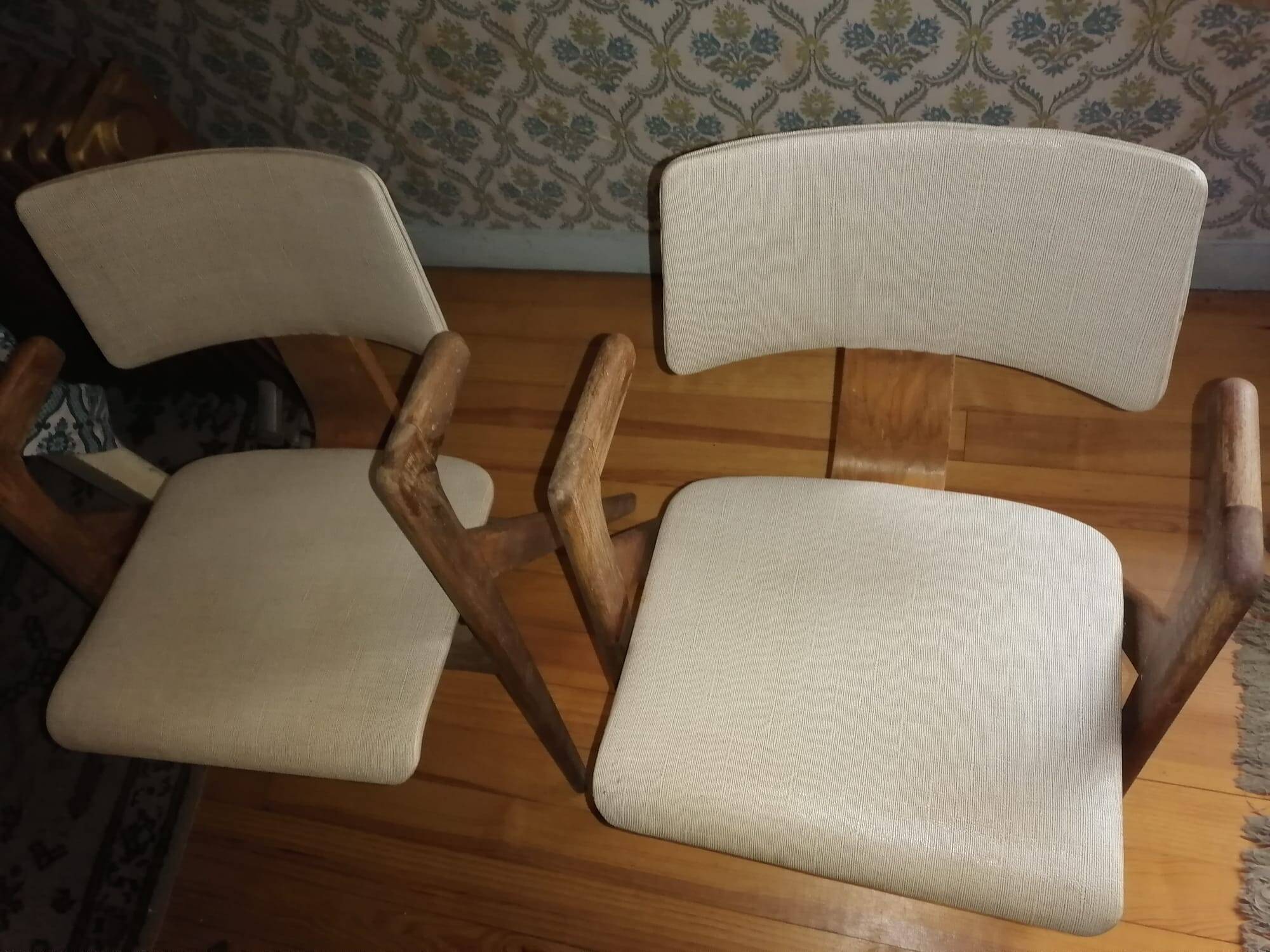 Set of 6 Hillestak Armchairs by designers Lucienne and Robin Day, Hill editions.