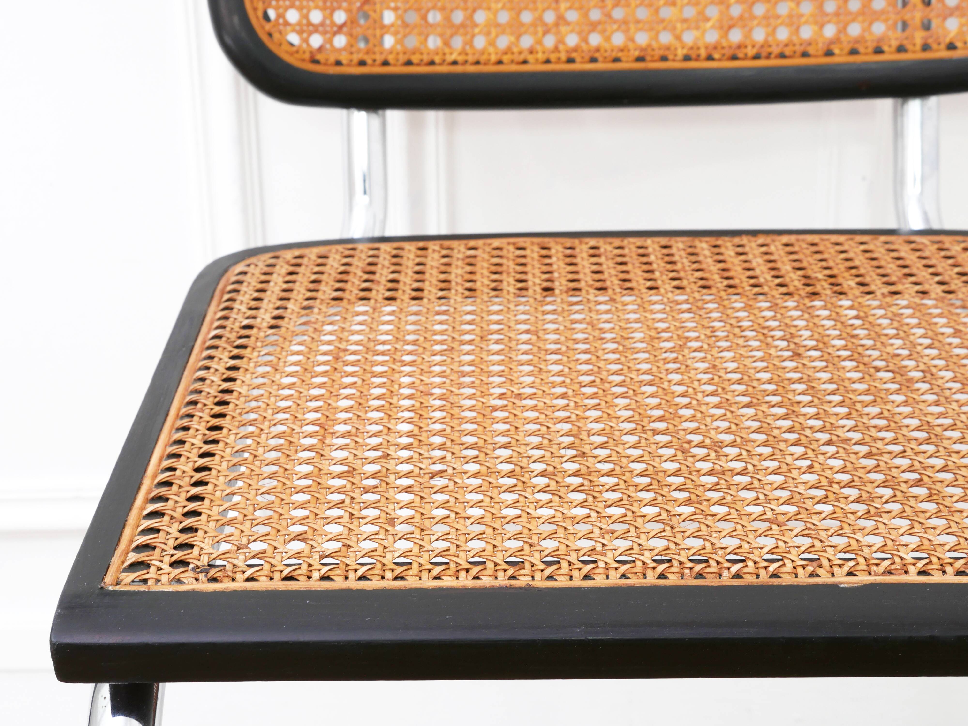Fauteuil Cesca B64 Breuer Made in Italy - Cannage de l'assise refait