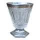 Stemmed glass for antique glass liquor with silver sides and patterns