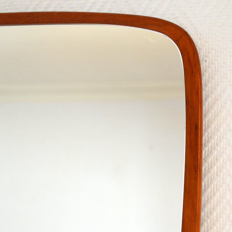 Scandinavian Mirror 60s teak 34x73cm