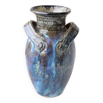 Vase grès signé