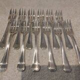 12 silver-plated cake forks by Christofle America