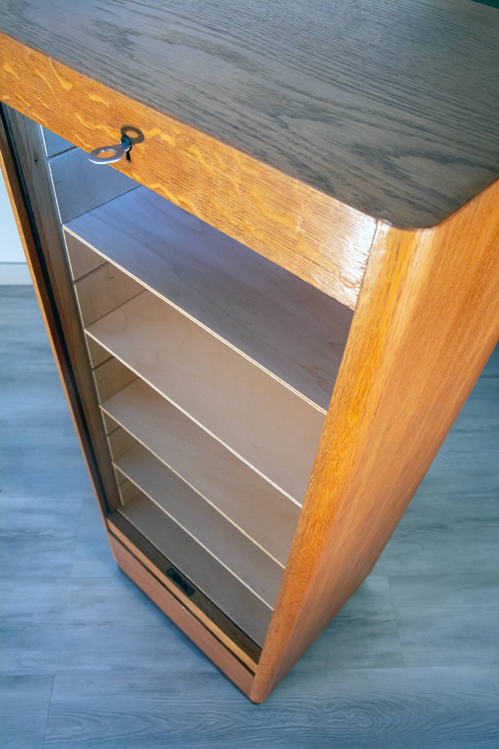 50s curtain filing cabinet