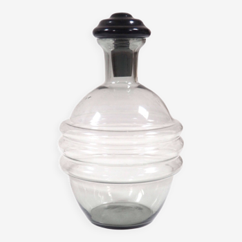 Art deco carafe gray smoked glass