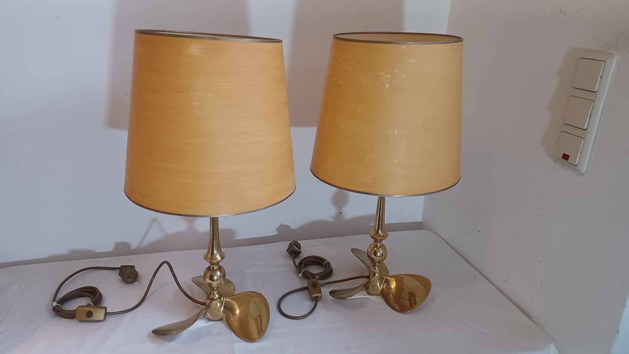 Lot de 2 lampes Hollywood Regency, années 1960/70, en laiton