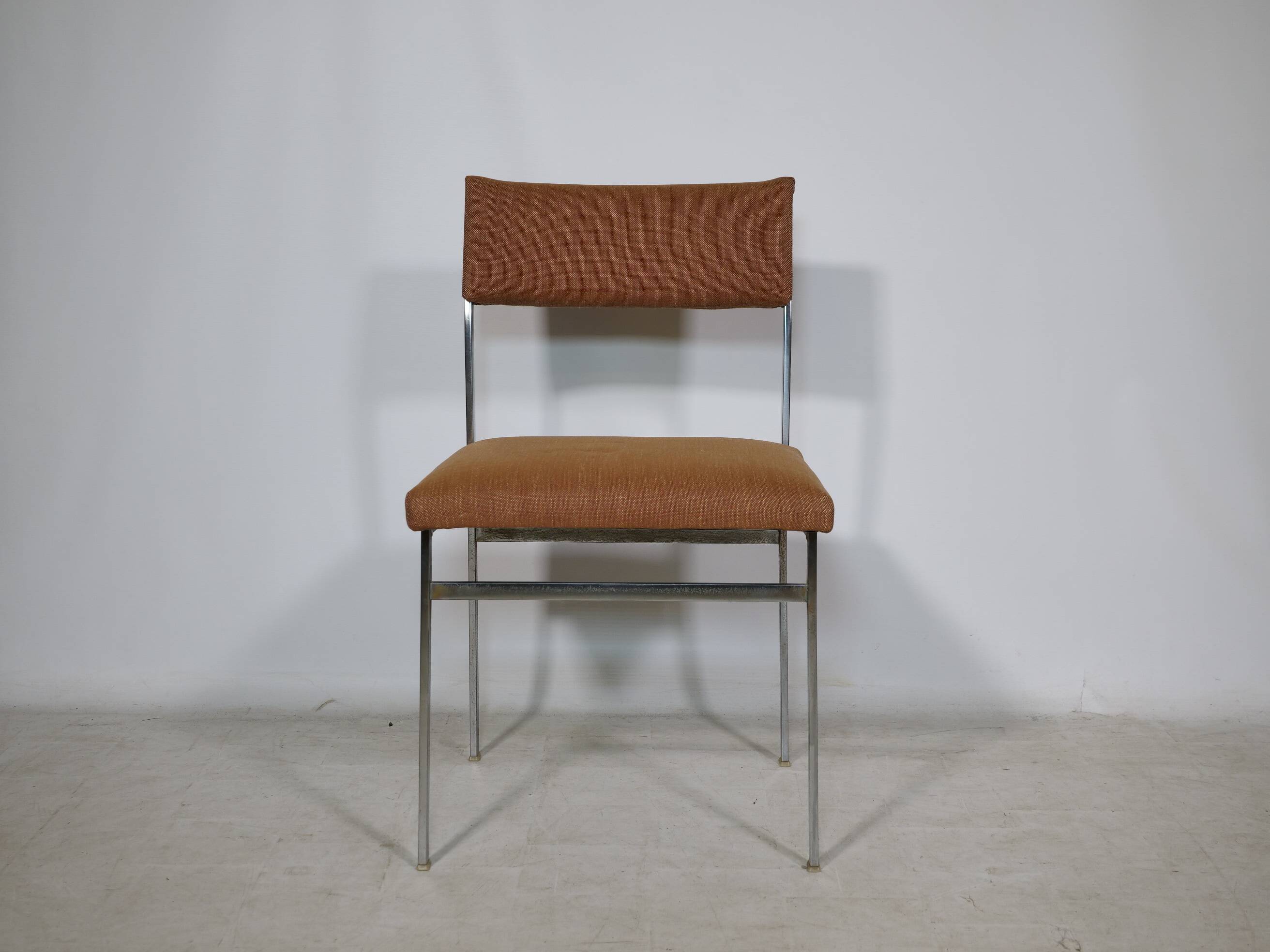 Mid Century Chairs in Chrome and Fabric, Set of 4, 1970s