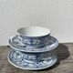 Pair of signed blue porcelain cups