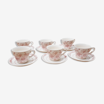 Set 6 tasses faïence rose poudré