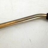 Footrest / stool 1960s with tapered gold legs & faux leather seat