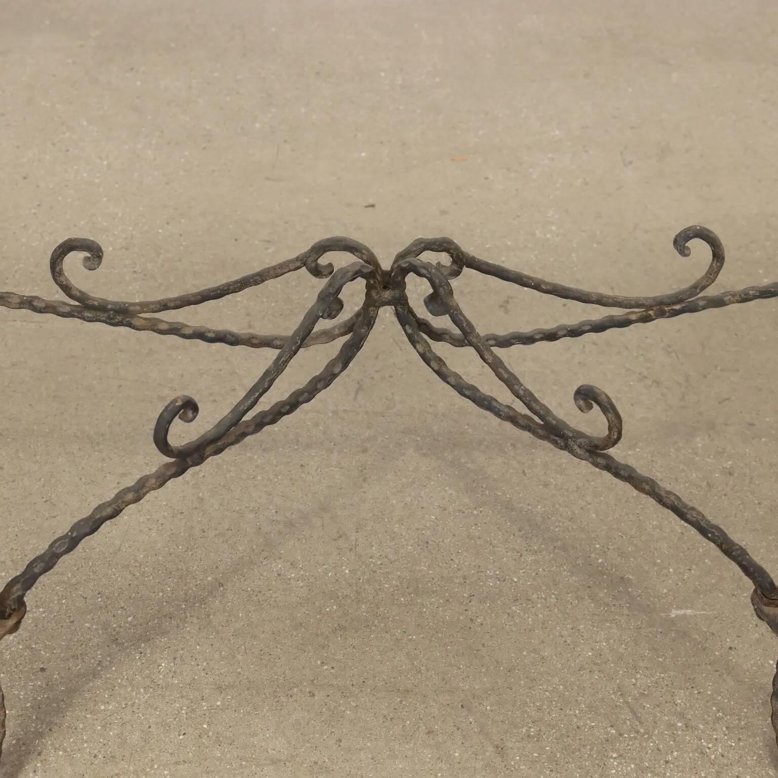 Old iron console painted with tin decorations, 20th century.