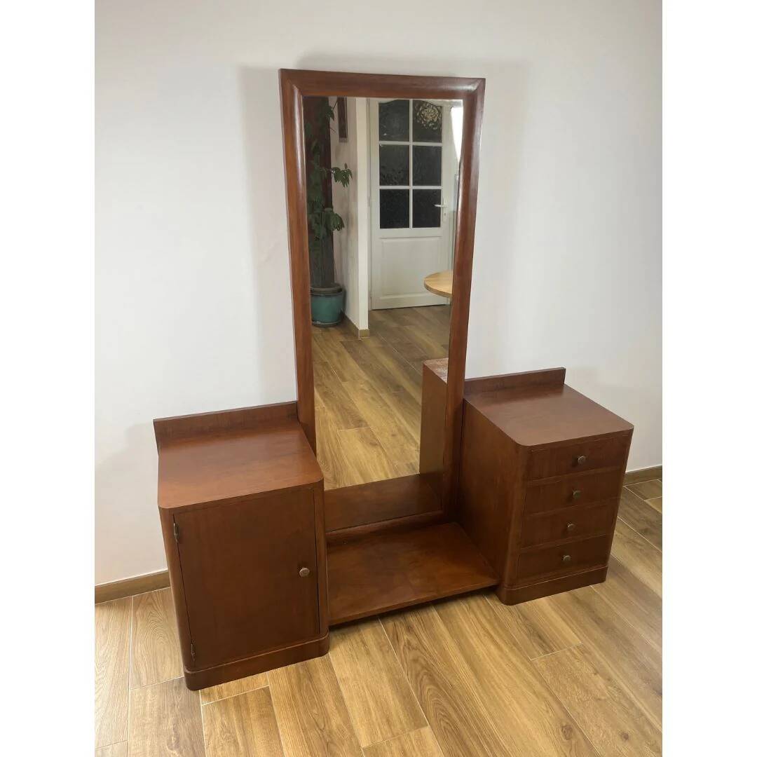 Dressing table - Walnut veneer entryway cabinet, 1940