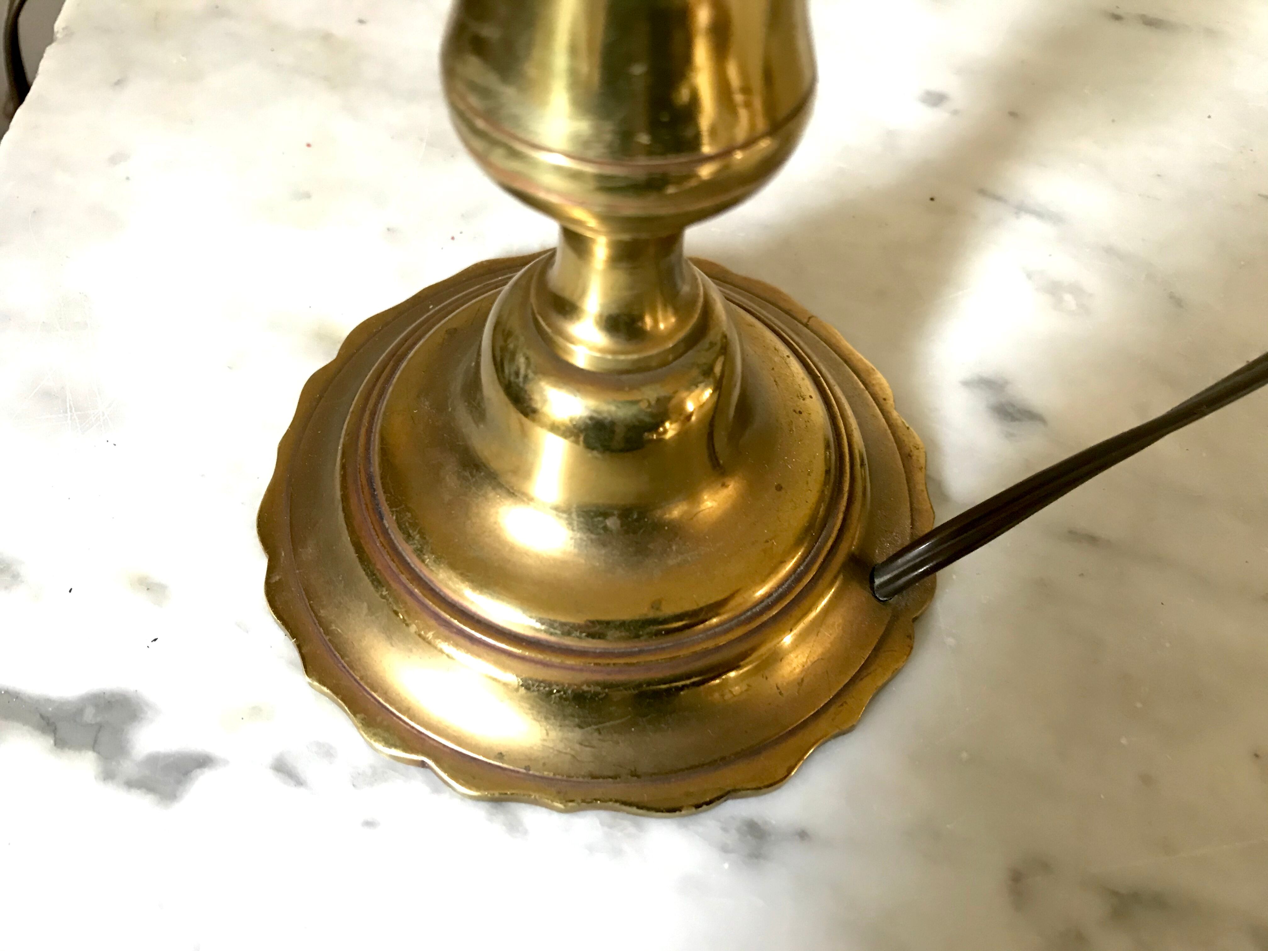 Pair of brass bedside lamps