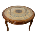 Chippendale Coffee Table in Wood, Canning and Glass