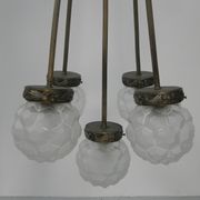 Suspension art déco avec 5 sphères sur 5 tiges