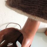 Ceramic lamp terracotta and lampshade wool 50/60