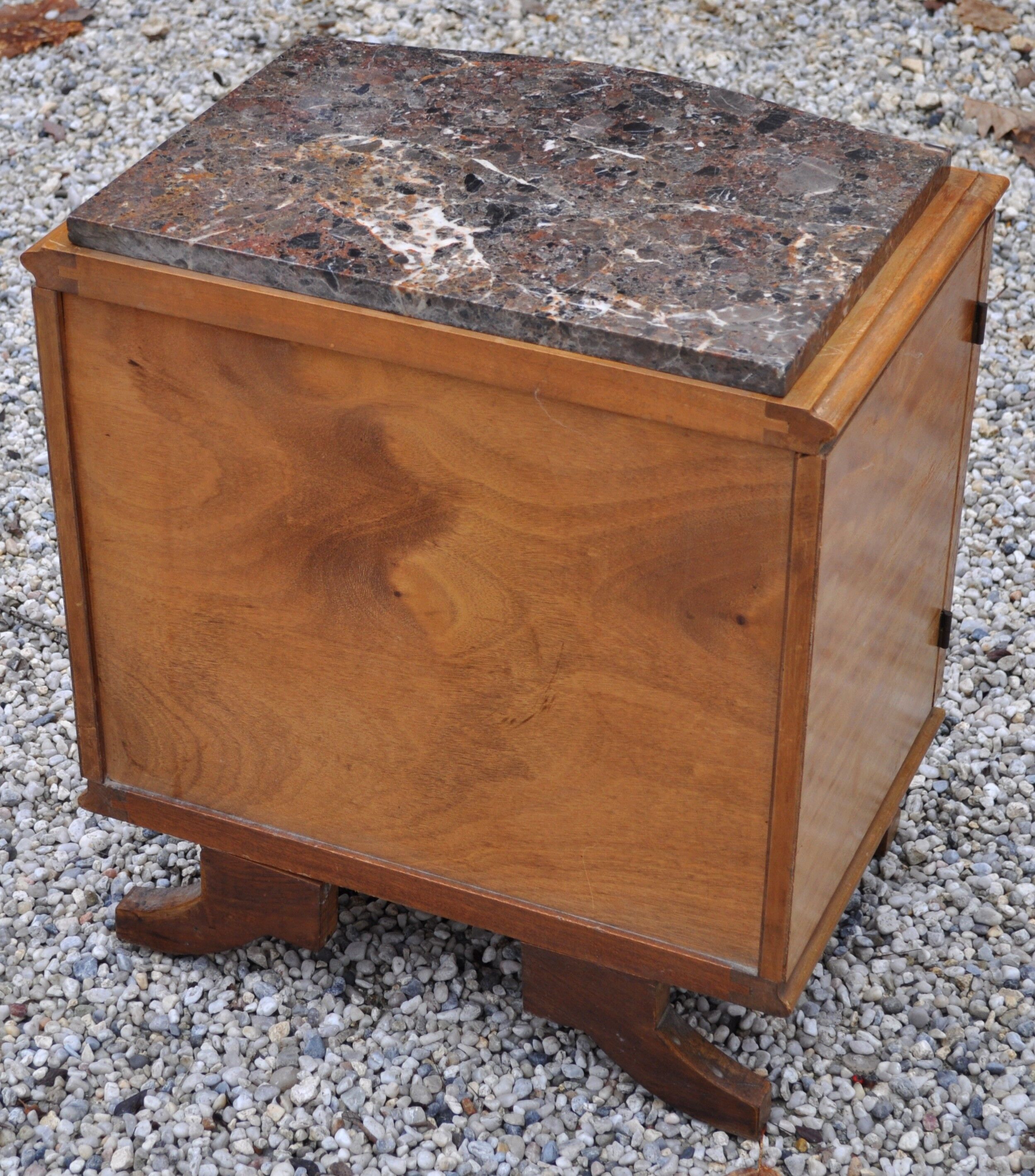 Vintage clear wood bedside table