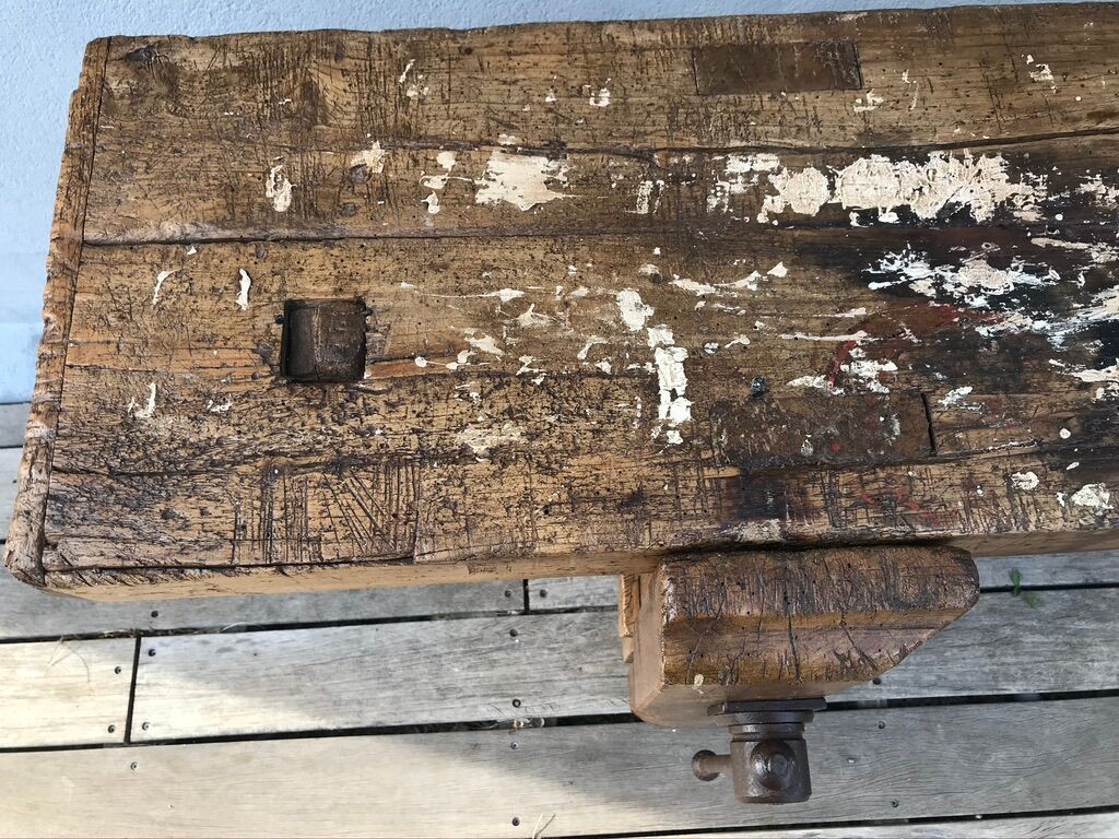 250cm oak carpenter's workbench, early XX