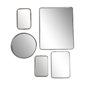 Ensemble de cinq miroirs de barbier à poser