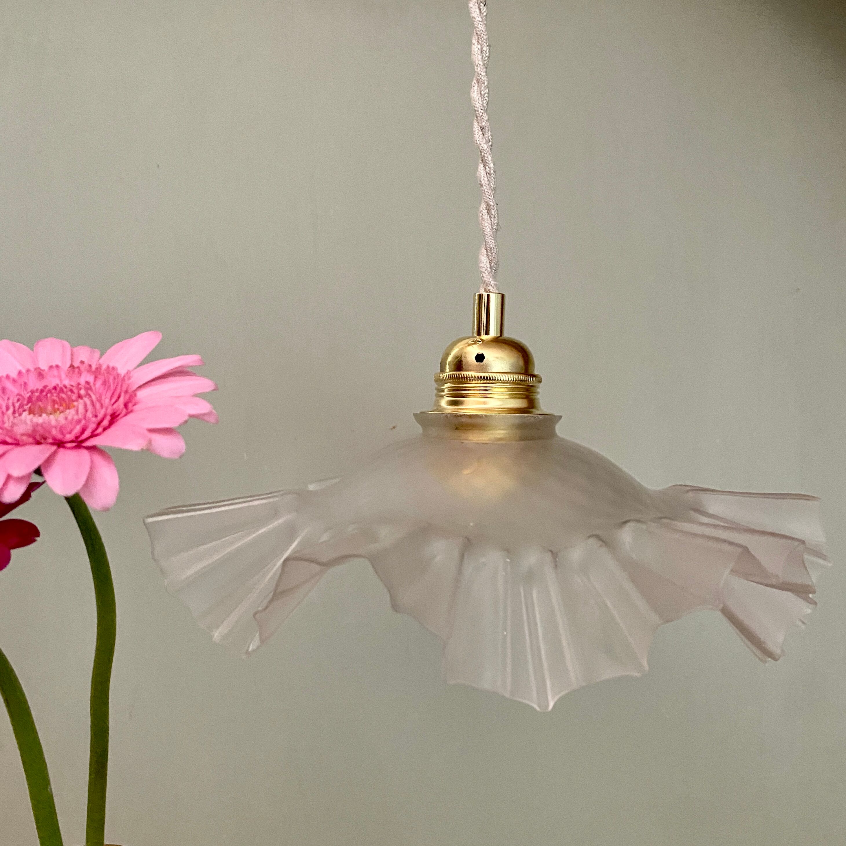 Vintage frosted glass lampshade pendant lamp