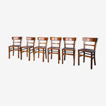 Parisian bistro chair troquet style Baumann, Fischel, Kohn, Lutherma in retro vintage beech wood