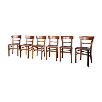 Parisian bistro chair troquet style Baumann, Fischel, Kohn, Lutherma in retro vintage beech wood