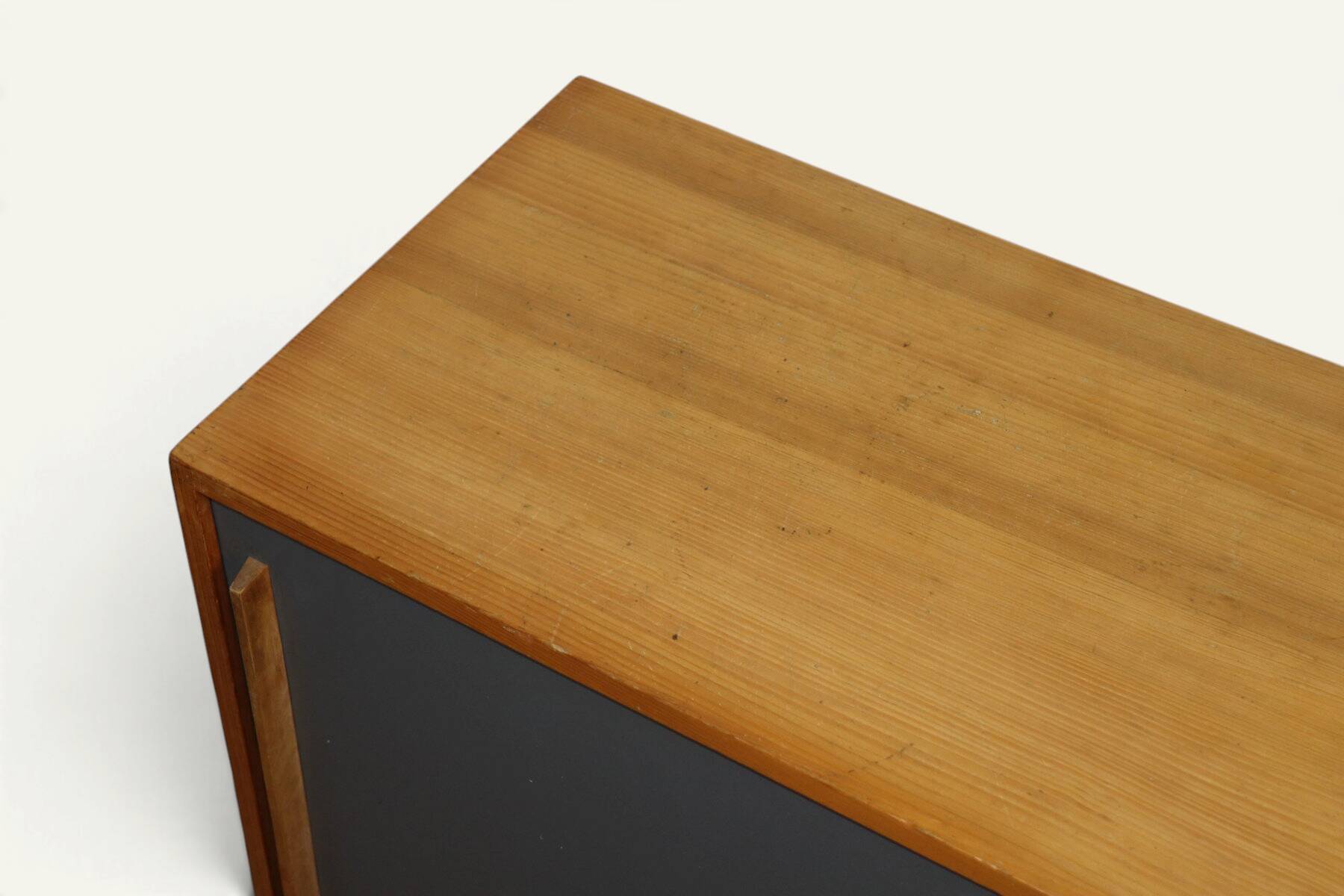 Vintage wooden sideboard with sliding doors – 1960s