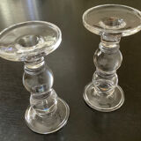 Pair of glass candlesticks