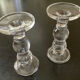 Pair of glass candlesticks